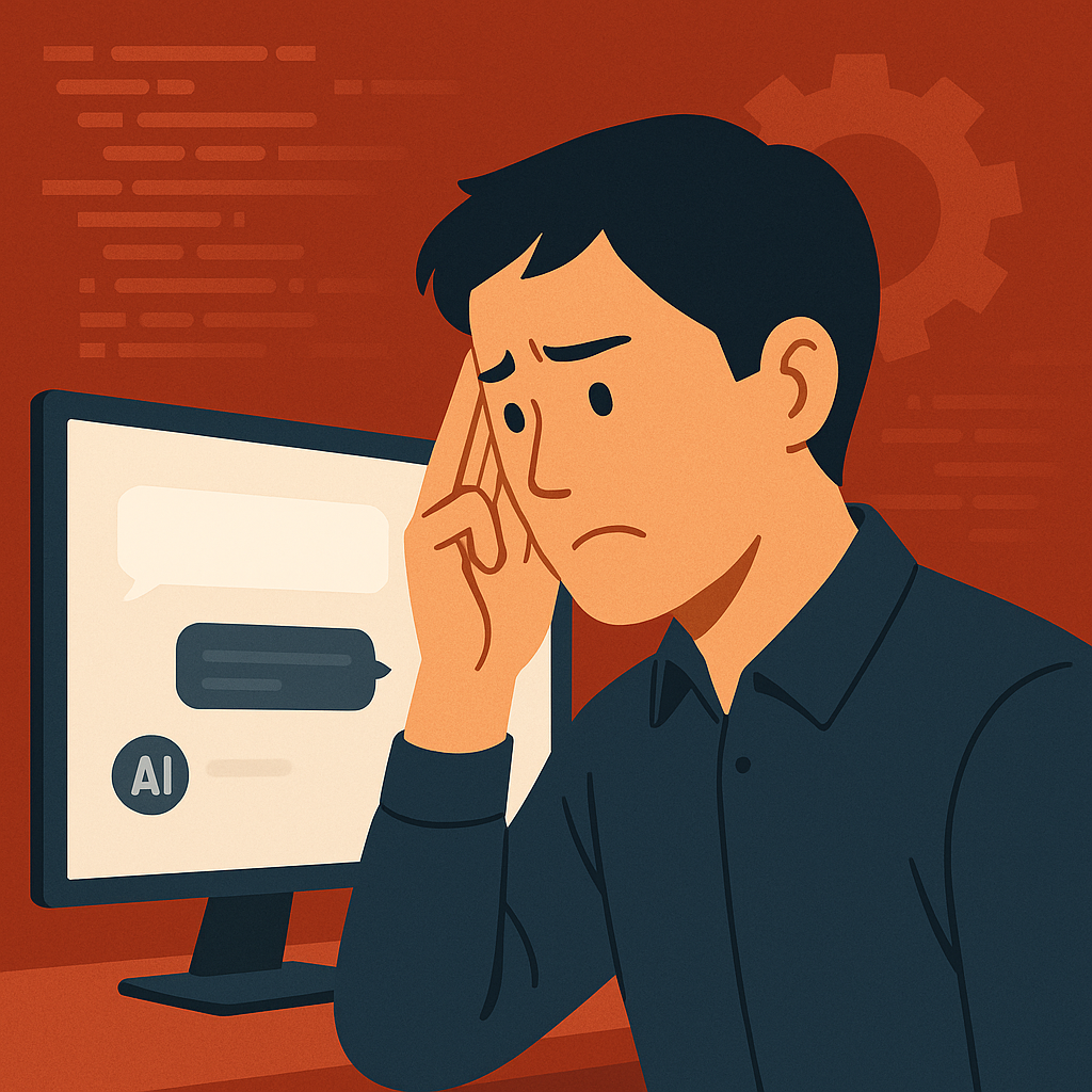 AIに困惑するビジネスマンのイラスト