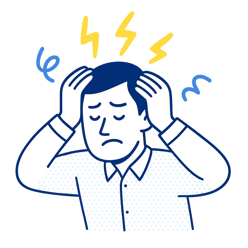 頭を抱えて悩むビジネスマン