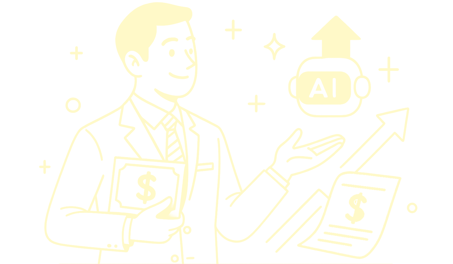 Successful business person with AI technology